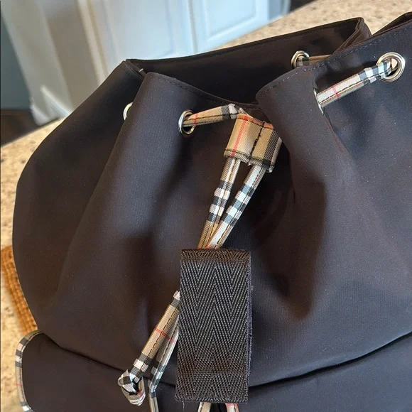 Burberry Fragrance Dark Brown Backpack w/ Nova Check Trim. Like new! - Picture 7 of 10